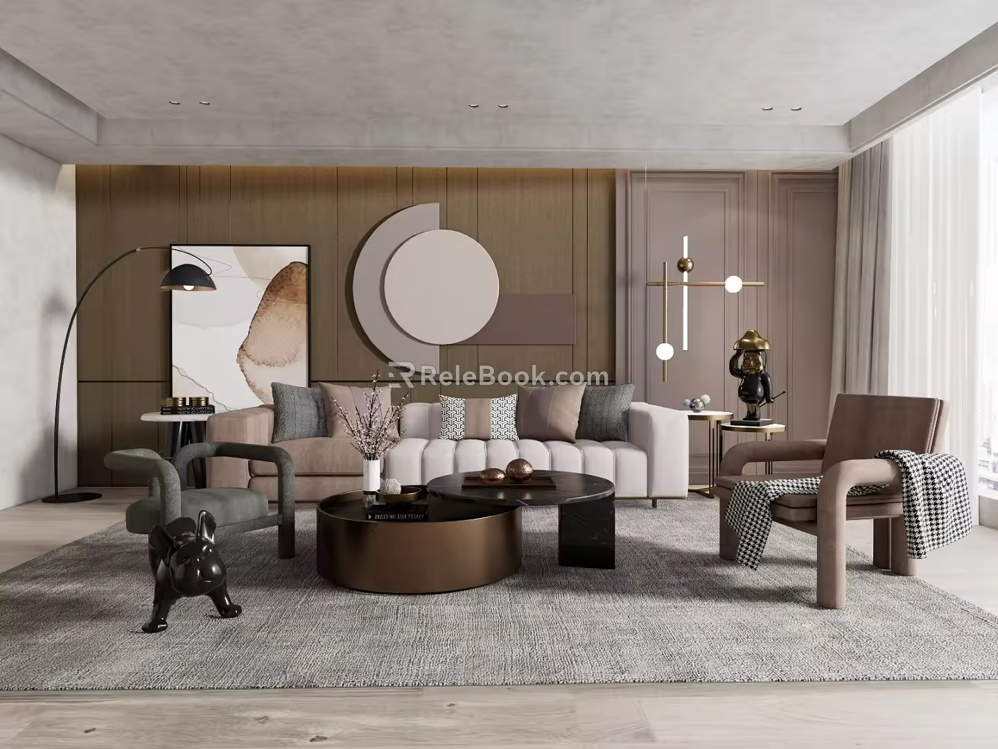 Light Luxury Sofa Coffee Table Combination Sofa Coffee Table 3d model