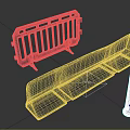 Traffic Safety Barriers Including Orange Plastic Fence Gray Concrete Block With Yellow Black Stripes Silver Bollard