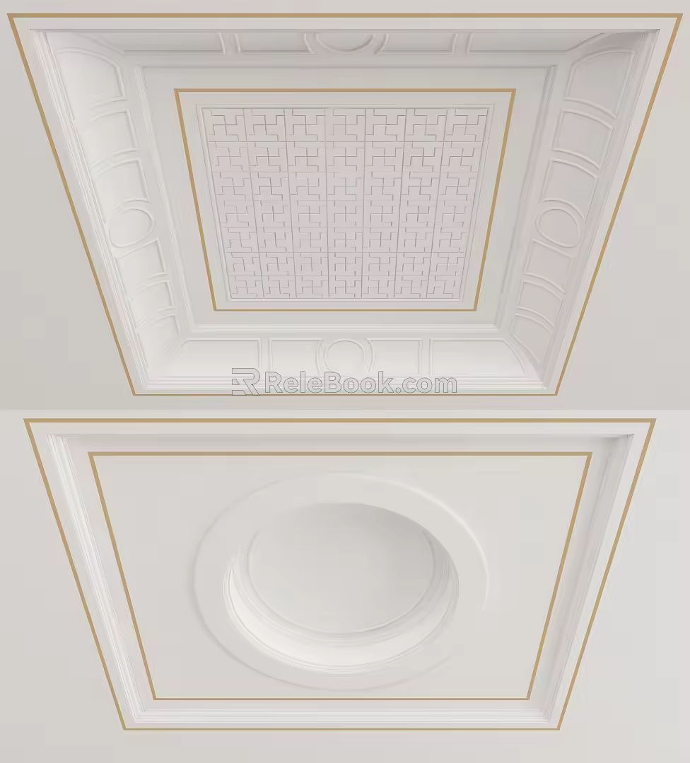 Simple European-style Ceiling 3d model