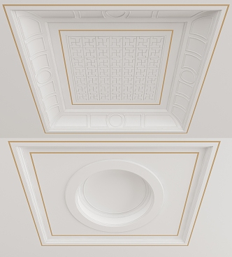 Simple European-style Ceiling 3d model