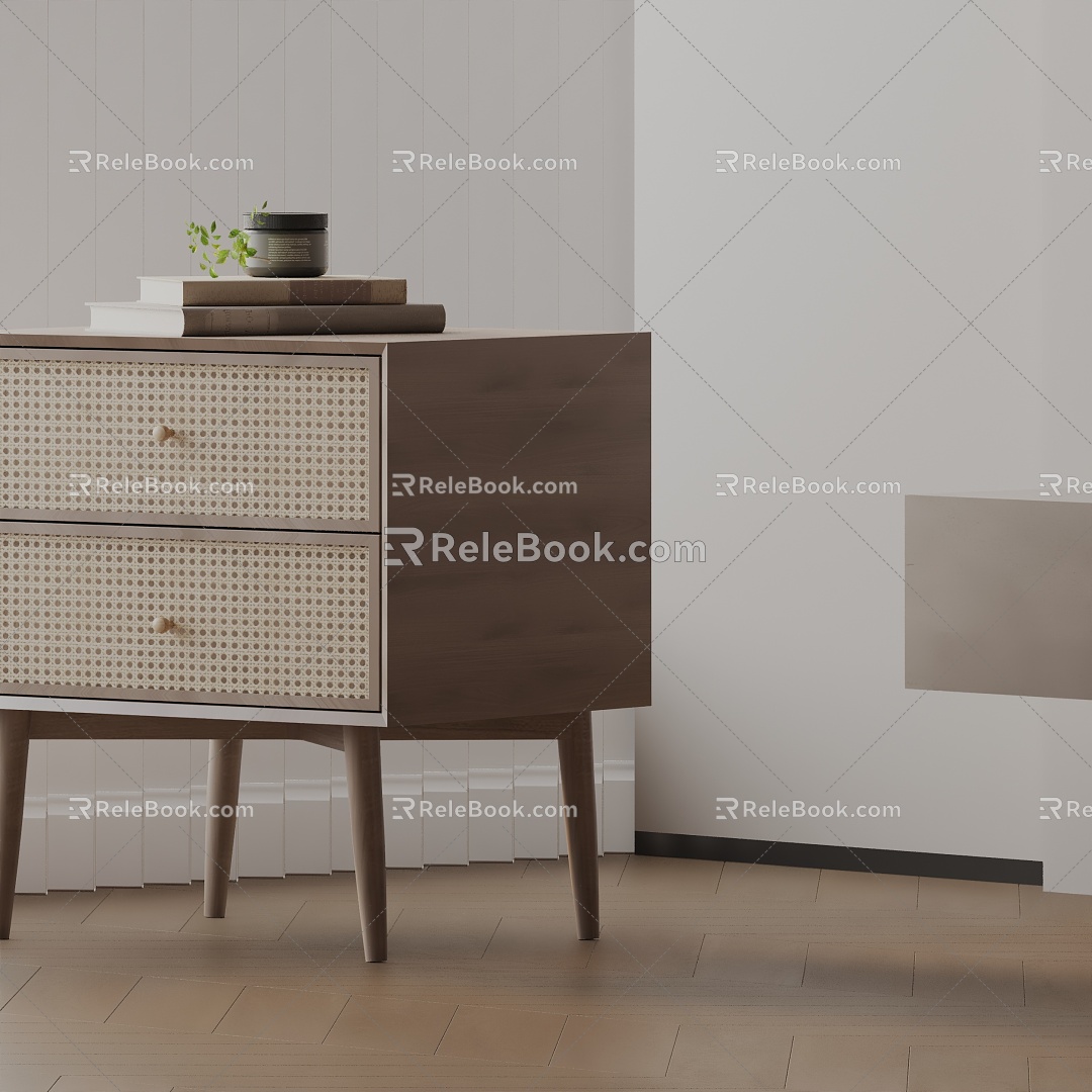 Modern Bedside Cabinet 3d model