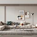 Nordic Sofa Coffee Table Combination 3d model