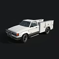 White Pickup Truck Single Cab Design With Utility Cargo Bed Exterior 3d model