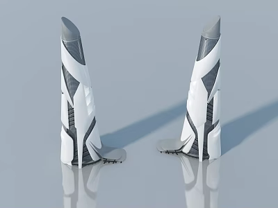 Modern Swing Doors Featuring Geometric Patterns Sleek White Gray Design And Reflections 3d model