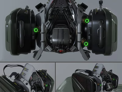 Advanced Professional Firefighting Equipment With Mechanical Structure Green Lights And Technical Design 3d model
