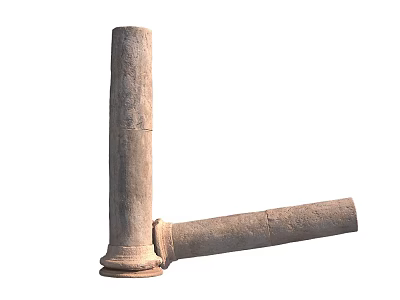 Building brick wall stone carving stone column 3d model