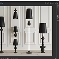 Simple European lamps combination medieval combination floor lamp floor lamp 3d model