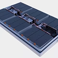 Modular Battery Energy Storage System With Connected Units And Metal Frame 3d model