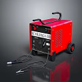 Red MZ WELDING M3 300 Welding Machine With Wheels And Power Cables 3d model