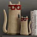 Cute Decorative Ornament Set With Figurines Plants Books And Photo Frames For Home Shelf