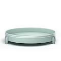 Modern Light Green Round Tableware Set Tray With Three Feet For Home Dining 3d model