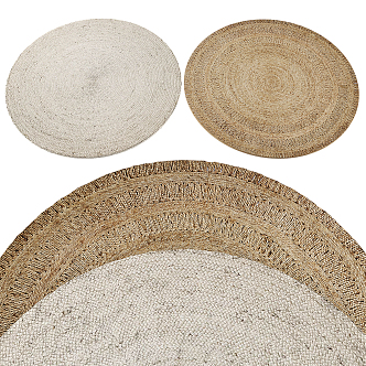 Round carpet round woven carpet 3d model