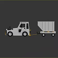 White Industrial Tractor With Enclosed Container Trailer For Efficient Cargo Transport 3d model