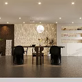 Modern Beauty Hair Salon Interior With Comfortable Chairs Styling Stations And Decorative Plants