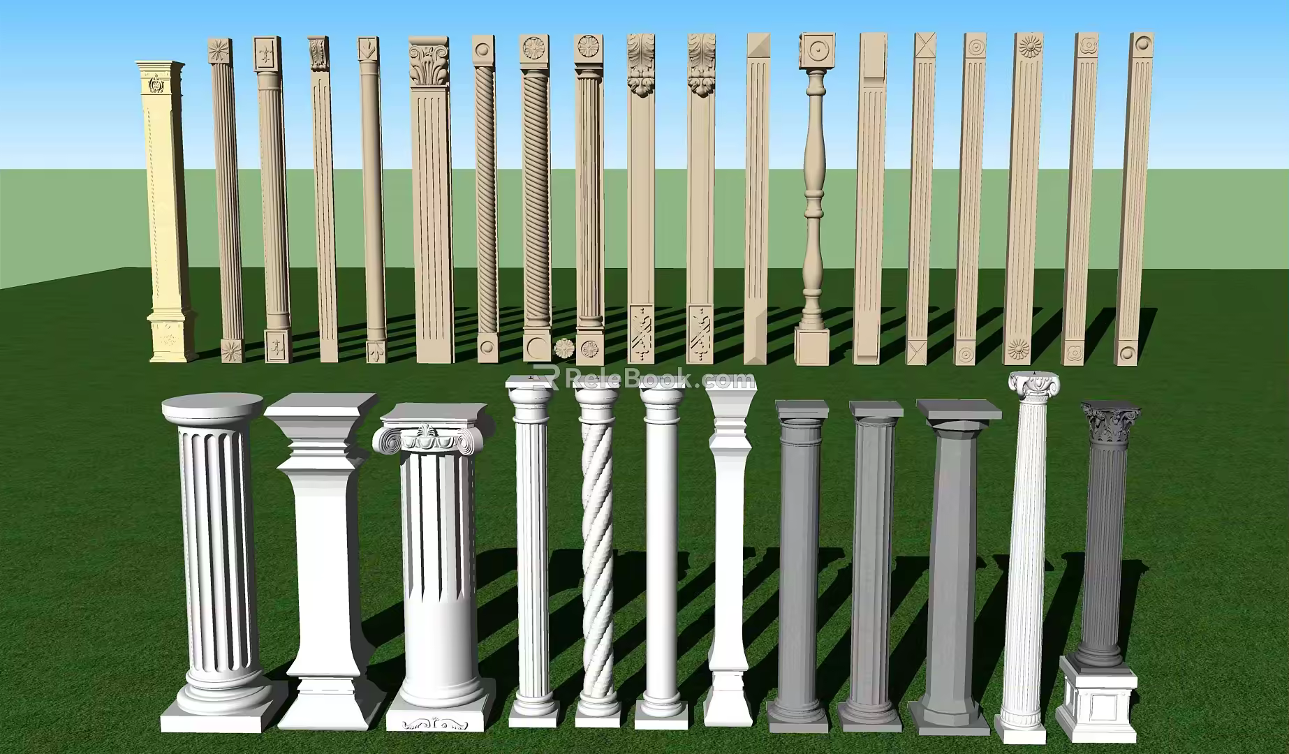 European Roman Column 3d model