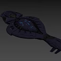 Futuristic Fighter Jet With Advanced Design Aerodynamic Structure And Blue Glowing Light