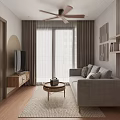 Modern Living Dining Area Interior With Open Concept Wooden Cabinets White Countertops And Lighting
