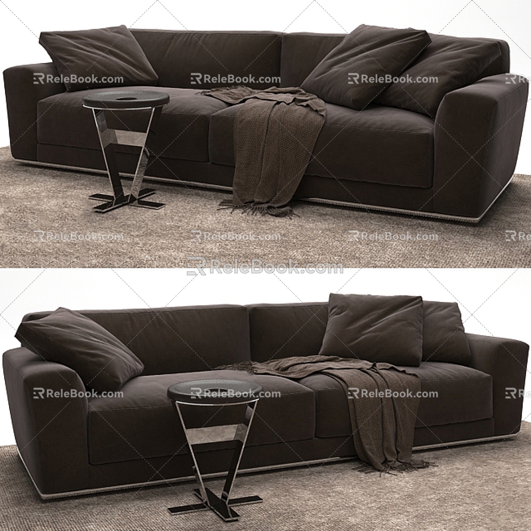 Leisure Sofa Combination Leisure Sofa Living Room Sofa Multi-person Sofa Pillow Pillow Home Furniture Simple Coffee Table 3d model