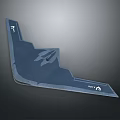 Blue Stealth Aerial Vehicle Component With Streamlined Design And Geometric Shapes