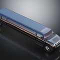 Dark Colored Hummer Limousine With Shiny Exterior And Long Body Design
