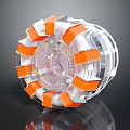 Advanced Industrial Equipment With Transparent Casing Orange Mechanical Components And Internal Gears