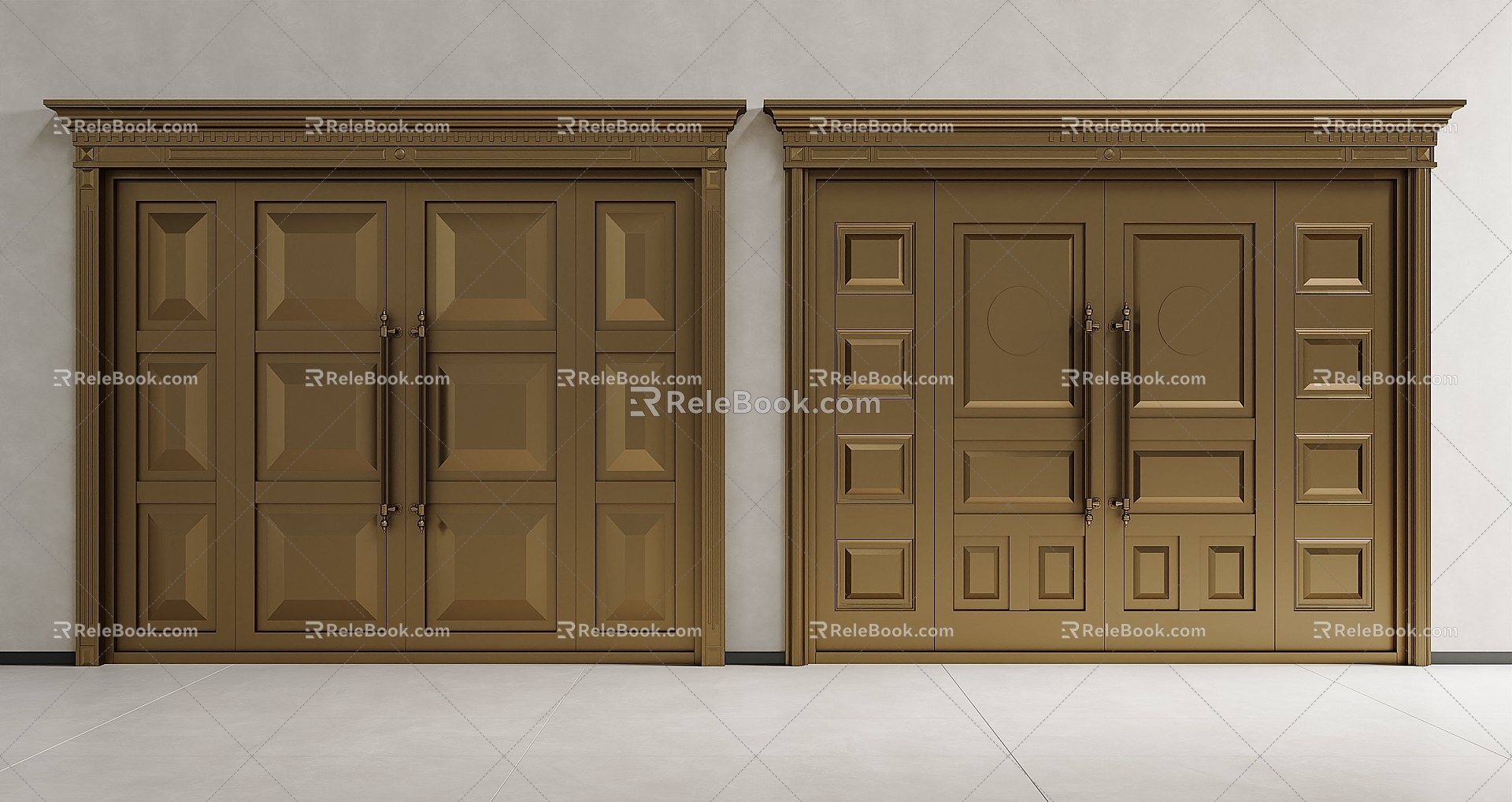 Modern Villa Entrance Door Villa Door Copper Door Copper Door Entrance Door Door 3d model