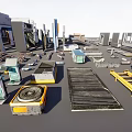 Modern Water Transport Vehicle Construction with Various Components and Metal Parts