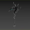 Ornate Fantasy Weapon Design With Blue Flames And Intricate Metal Details
