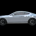 White Bentley Coupe Car With Black Wheels And Red Interior Design 3d model
