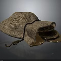 Handwoven Burlap Storage Bag With Natural Fiber Plates For Home Use