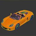 Orange Convertible Sports Car With Open Top Black Wheels and Sleek Exterior
