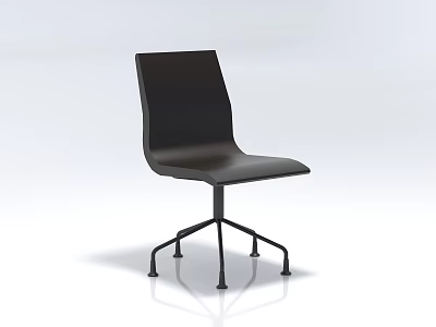Black Modern Single Chair With Ergonomic Backrest And Metal Legs Design 3d model