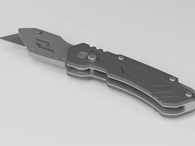 Durable Tactical Folding Knife With Ergonomic Metal Handle And Sharp Blade 3d model