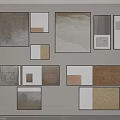 Photo Wall With Various Sizes Frames Neutral Tones Collage Arrangement On Light Wall 3d model
