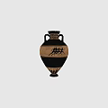Ancient Greek Style Ceramic Vase With Two Handles And Black Running Figures Design