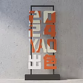 2024 YAO Excellent Photo Check In Spot With 3D Orange White Letters And Gray Wall