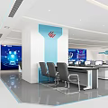 Modern Monitoring Room Intelligent Control Office 3d model