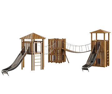 Modern slide children's play equipment 3d model