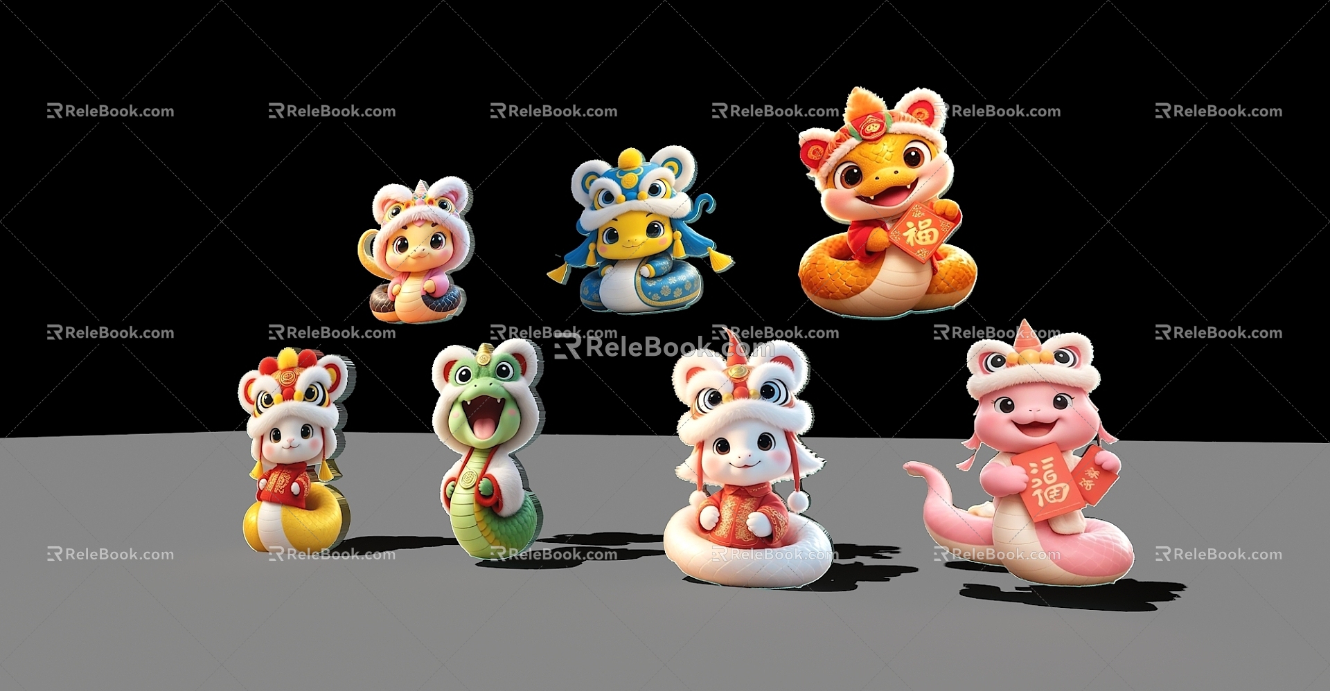 2025 Year of the Snake Elements Cartoon Snake Modern Snake New Year Snake Pattern Year of the Snake IP National Tide Year of the Snake 2D Silhouette Decoration Snake National Tide Year of the Snake 3d model