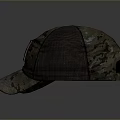Camo Pattern Cap With Red Handsome Boy Label And Mesh Panel 3d model