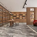 Spacious Tobacco and Liquor Store Interior With Wooden Shelves Wines Tobacco Products and Marble Flooring