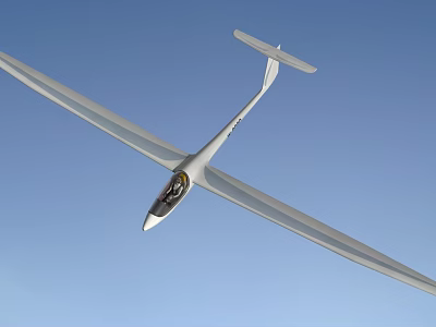 Smart Machine Glider Flying Gracefully Through Clear Open Blue Sky 3d model