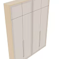 Modern Minimalist Wardrobe With White Panel Doors And Sleek Metal Handles