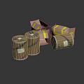 Modern Express Box Logistics Box Barrel Wrapping Box 3d model