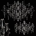 Modern Artistic Chandelier Design With Metal Chains And Hanging Crystal Pendants