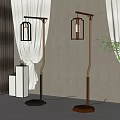 New Chinese floor lamp combination 3d model