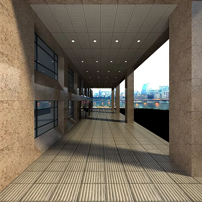 Modern foyer aluminum veneer ceiling 3d model