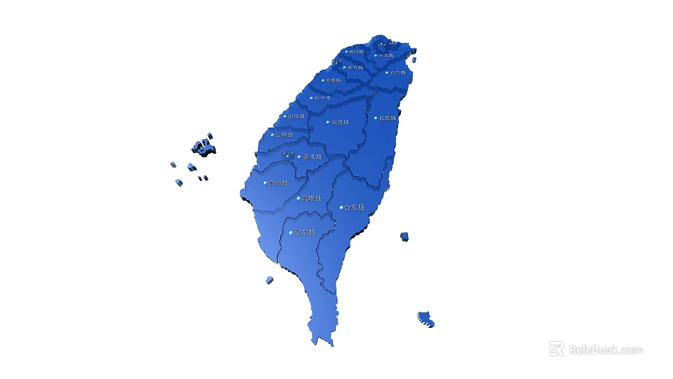 Modern Map Taiwan Map 3d model