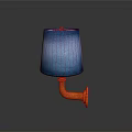 Unique Modern Table Lamp With Orange Pipe Base And Blue Gradient Shade 3d model
