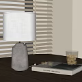 Modern Table Lamp Cave Stone Table Lamp Wine Glass Books 3d model